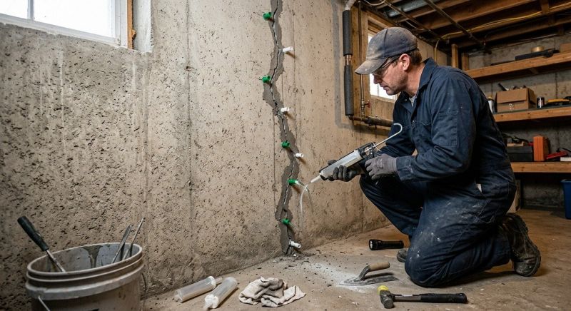 Cracked Basement Floor Repair