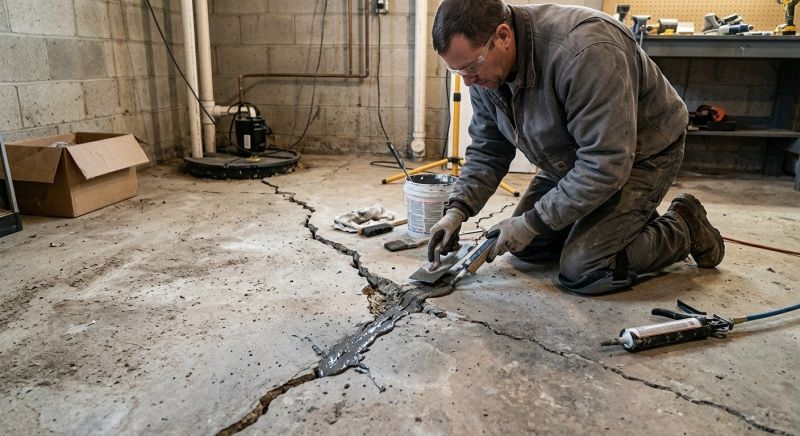 Cracked Basement Floor Repair in Stockbridge, GA